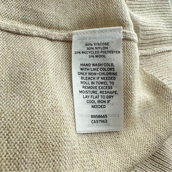 TREASURE & BOND Turtleneck Sweater XS‎ Oatmeal Drop Shoulder Fine Gauge Casual - Picture 14 of 15